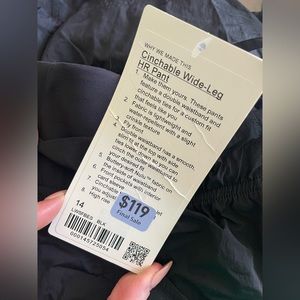 Lululemon Cinchable Wide Leg High Rise Pant Black 14 NWT